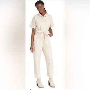 Universal Thread Women's Cream and Pink Playsuit-romper size S/4